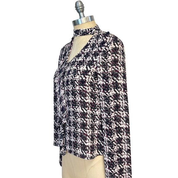 Derek Lam 10 Crosby Womens Silk Long Sleeve Printed Blouse size 2 - Picture 2 of 5